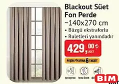 BLACKOUT SÜET FON PERDE 140X270 CM